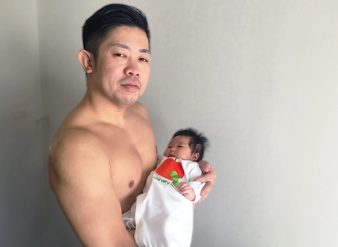 娘が誕生した写真